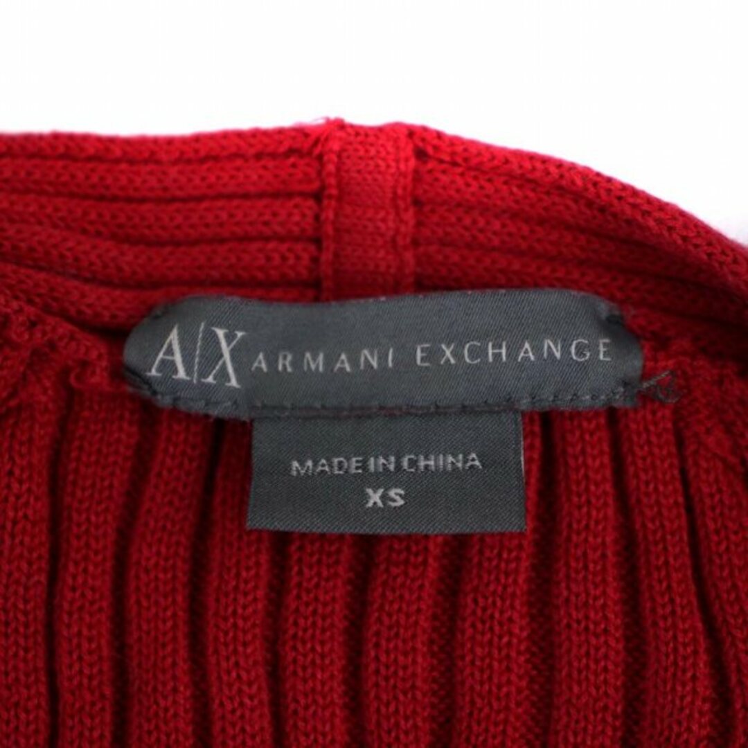 ARMANI EXCHANGE(アルマーニエクスチェンジ)のアルマーニエクスチェンジ ニット カーディガン 長袖 Vネック リブ XS 赤 レディースのトップス(カーディガン)の商品写真