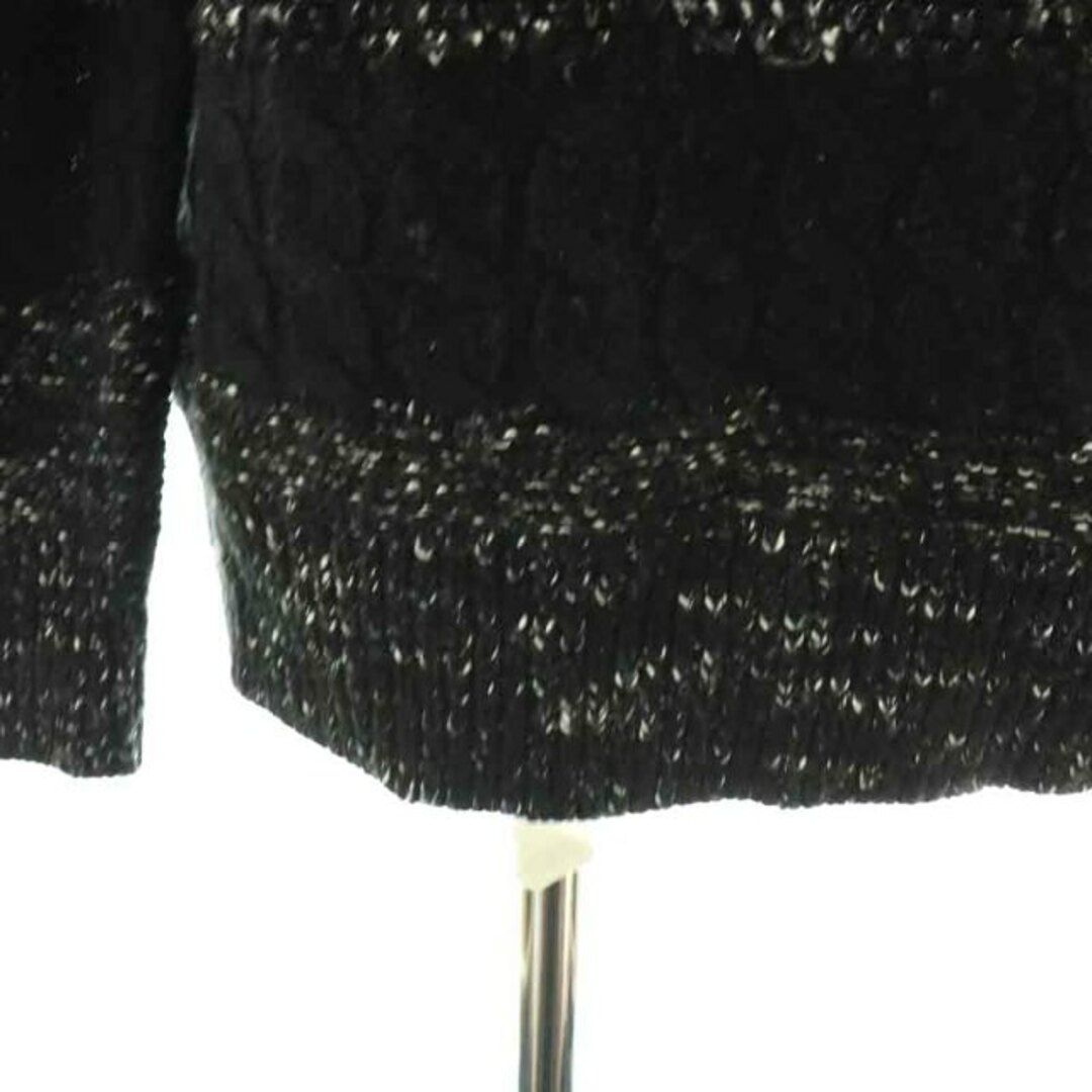 NOLLEY'S(ノーリーズ)のノーリーズ 多素材MIXプルオーバーニット セーター 長袖 38 M 黒 白 レディースのトップス(ニット/セーター)の商品写真