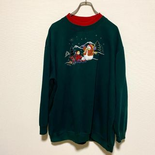 ヴィンテージ(VINTAGE)のアメリカ古着　90s ヴィンテージ　雪だるま　刺繍　トレーナー　スウェット　R3(トレーナー/スウェット)