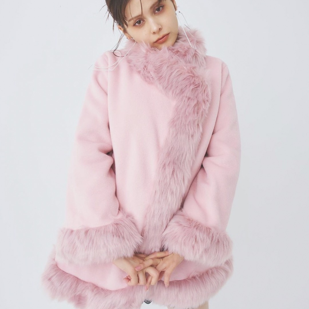 épine(エピヌ)のPELLICULE  ペリキュール Queen fur coat pink レディースのジャケット/アウター(毛皮/ファーコート)の商品写真