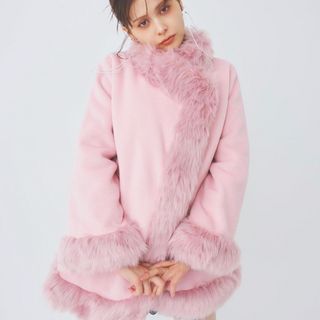 épine - PELLICULE  ペリキュール Queen fur coat pink