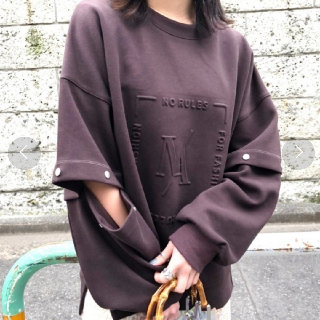 Ameri VINTAGE(アメリヴィンテージ)のAMERI vintage  2WAY DEKOBOKO TOP  レディースのトップス(トレーナー/スウェット)の商品写真