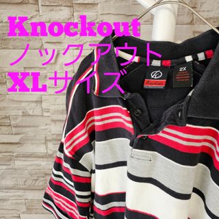 ノックアウト(KNOCKOUT)のノックアウト knockout  ポロシャツ メンズ ビッグサイズ ボーダー(Tシャツ/カットソー(半袖/袖なし))