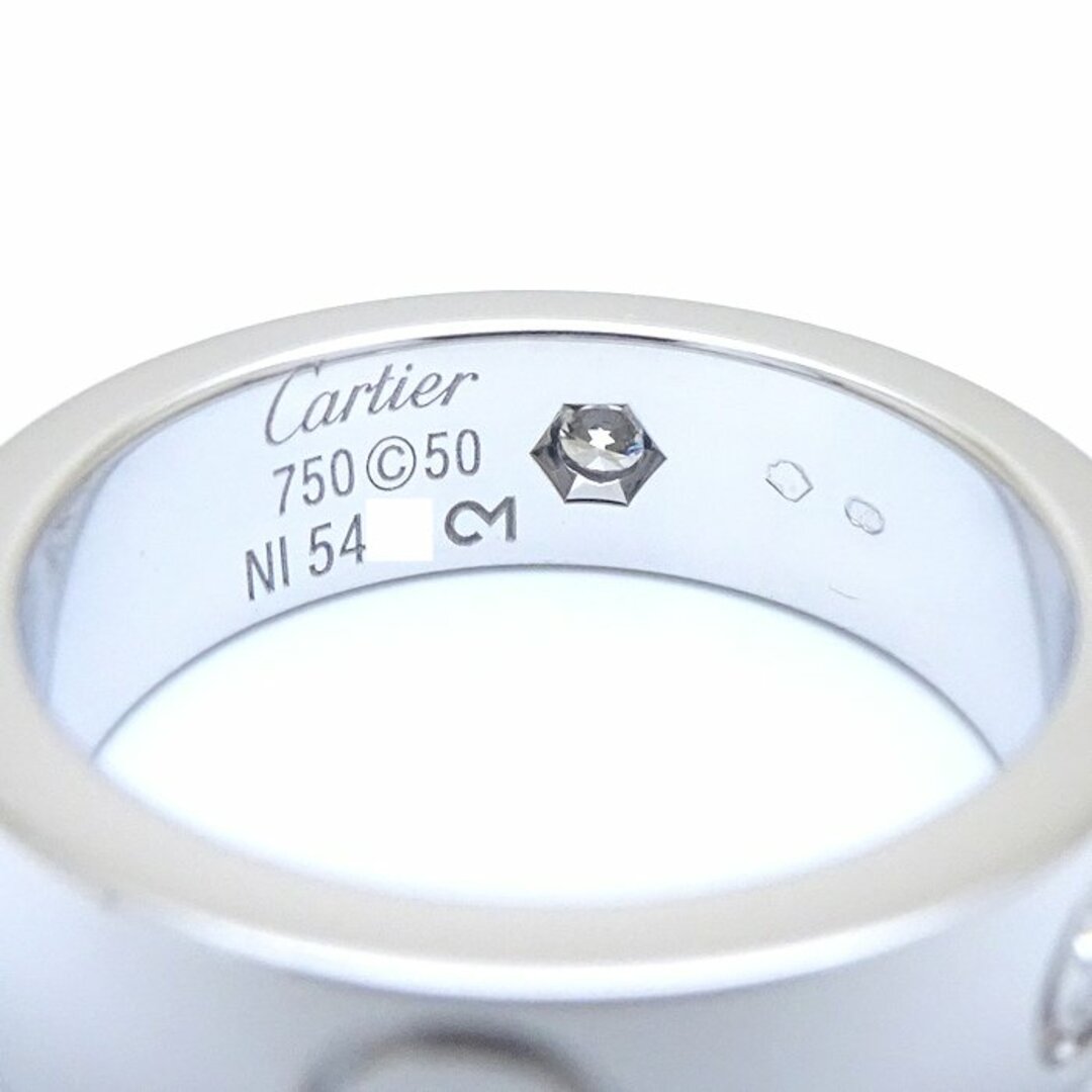 Cartier(カルティエ)のCARTIER カルティエ ラブ リング 指輪 3Pダイヤモンド #50 9.5号 ハーフダイヤモンド K18WG ホワイトゴールド/291469【中古】【BJ】 レディースのアクセサリー(リング(指輪))の商品写真