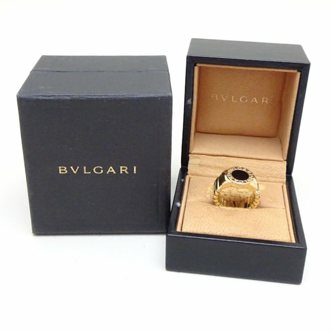 BVLGARI(ブルガリ)のBVLGARI ブルガリ ブルガリブルガリ トゥボガス リング 指輪 オニキス 9.5号 K18YG イエローゴールド/291481【中古】【BJ】 レディースのアクセサリー(リング(指輪))の商品写真