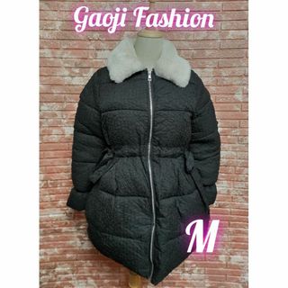 Gao Ji Fashion フェイクファー付き フルジップ ジャケット 黒 M(その他)