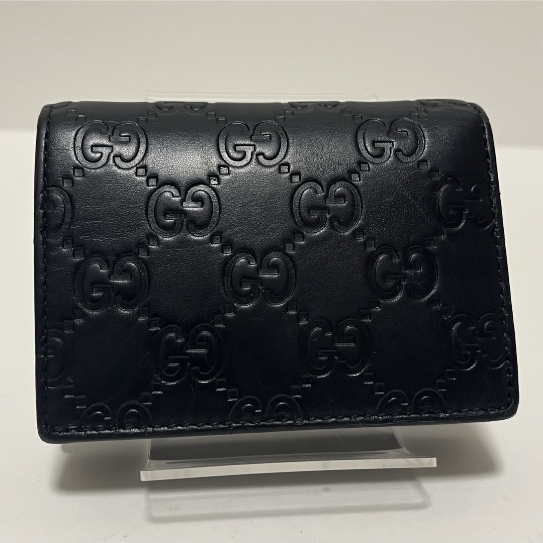 Gucci(グッチ)の721 箱付✨グッチ 二つ折り財布 ドリアン シマレザー GG柄 ブラック 黒 レディースのファッション小物(財布)の商品写真