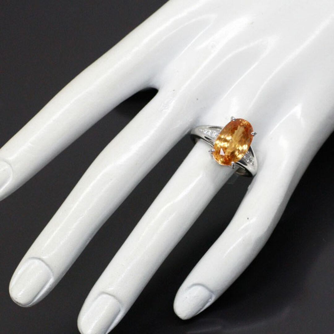 Pt900 ヘソナイトガーネット ダイヤモンド リング 11.09ct D0.15ct レディースのアクセサリー(リング(指輪))の商品写真