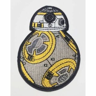 スターウォーズ　BB8　シルバー　ワッペン　アイロン　パッチ　刺繍　のり付き(その他)