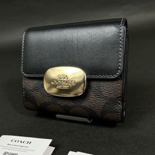 コーチ(COACH)のCOACH  エライザ シグネチャー 二つ折り財布 CP255 ブラック 新品(財布)