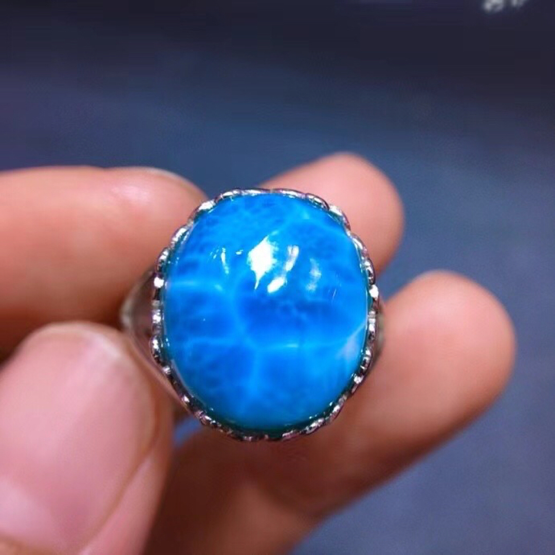 ⭐︎【天然】ラリマー リング s925 15x13.1mm ⭐︎【天然】ラリマー リング s925 15x13.1mm
