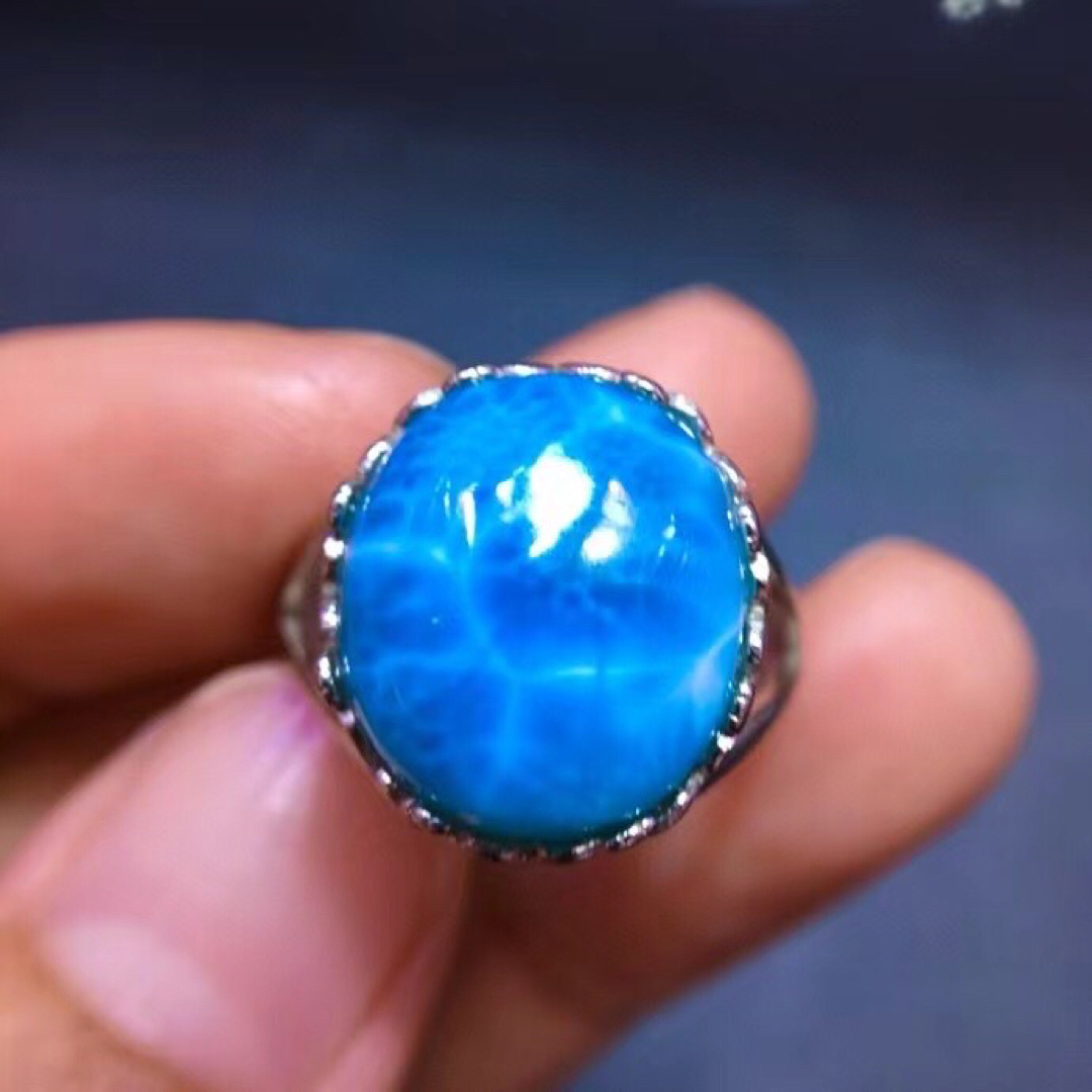 ⭐︎【天然】ラリマー リング s925 15x13.1mm ⭐︎【天然】ラリマー リング s925 15x13.1mm