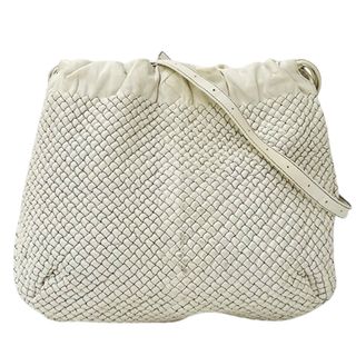 ボッテガヴェネタ(Bottega Veneta)のボッテガ ヴェネタ BOTTEGAVENETA バッグ レディース ブランド ショルダーバッグ レザー ホワイト 249121 白 ステッチ 斜め掛け おしゃれ 【中古】(ショルダーバッグ)