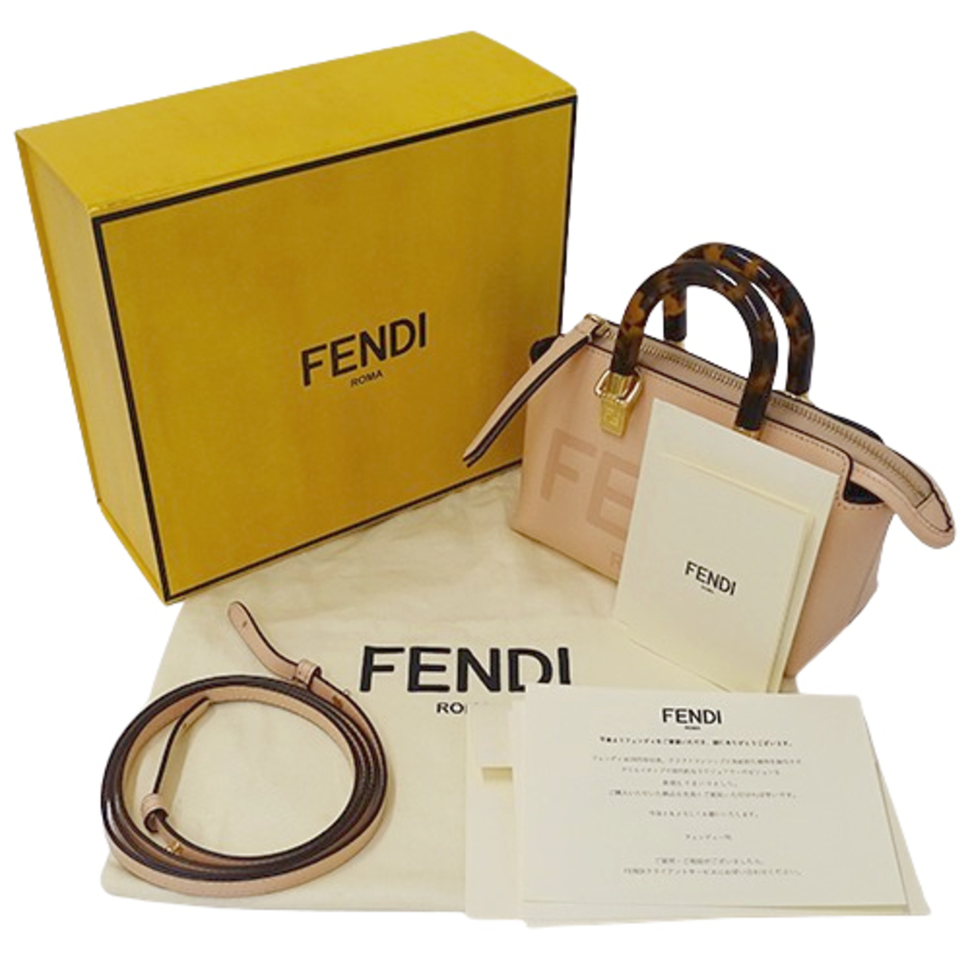 FENDI(フェンディ)のフェンディ FENDI バッグ レディース ブランド ハンドバッグ ショルダーバッグ 2way バイザウェイ ミニ レザー ライトピンク 8BS067 コンパクト ミニバッグ マイクロバッグ おしゃれ 斜め掛け 【中古】 レディースのバッグ(ハンドバッグ)の商品写真