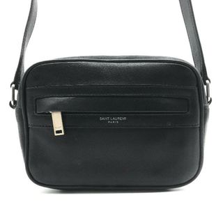 イヴサンローランボーテ(Yves Saint Laurent Beaute)の良品 Saint Laurent サンローラン ロゴ レザー ミニ ボディ ショルダー バッグ ブラック a2746(トートバッグ)