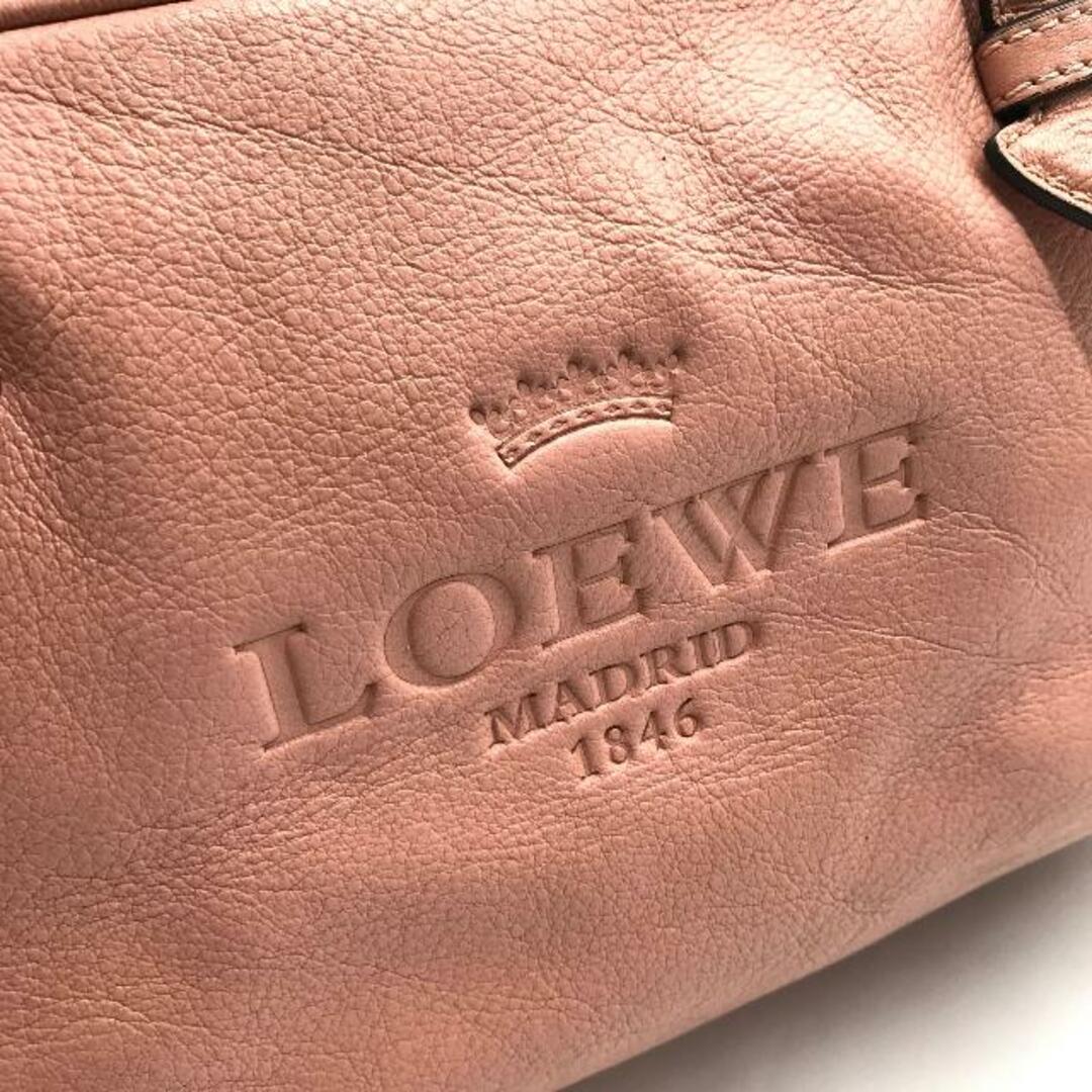 LOEWE(ロエベ)の良品 LOEWE ロエベ ロゴ 型押し レザー ハンド ミニ ボストン ハンド バッグ ピンク a2742 レディースのバッグ(ボストンバッグ)の商品写真