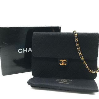 シャネル(CHANEL)の美品 CHANEL シャネル ココマーク マトラッセ コットン プッシュロック チェーン ショルダー バッグ ブラック a2773(ショルダーバッグ)