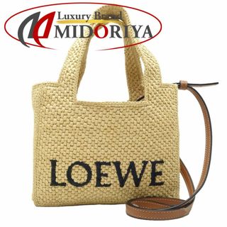 ロエベ(LOEWE)のLOEWE ロエベ ミニショルダーバッグ ロエベフォント A685V46X01 2Wayバッグ ラフィア ナチュラル/450282【中古】(その他)