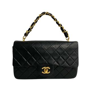 シャネル(CHANEL)の極 美品 シール有 1番台 CHANEL シャネル ヴィンテージ マトラッセ ラムスキン レザー チェーン ハンドバッグ ブラック 黒 51446(ハンドバッグ)