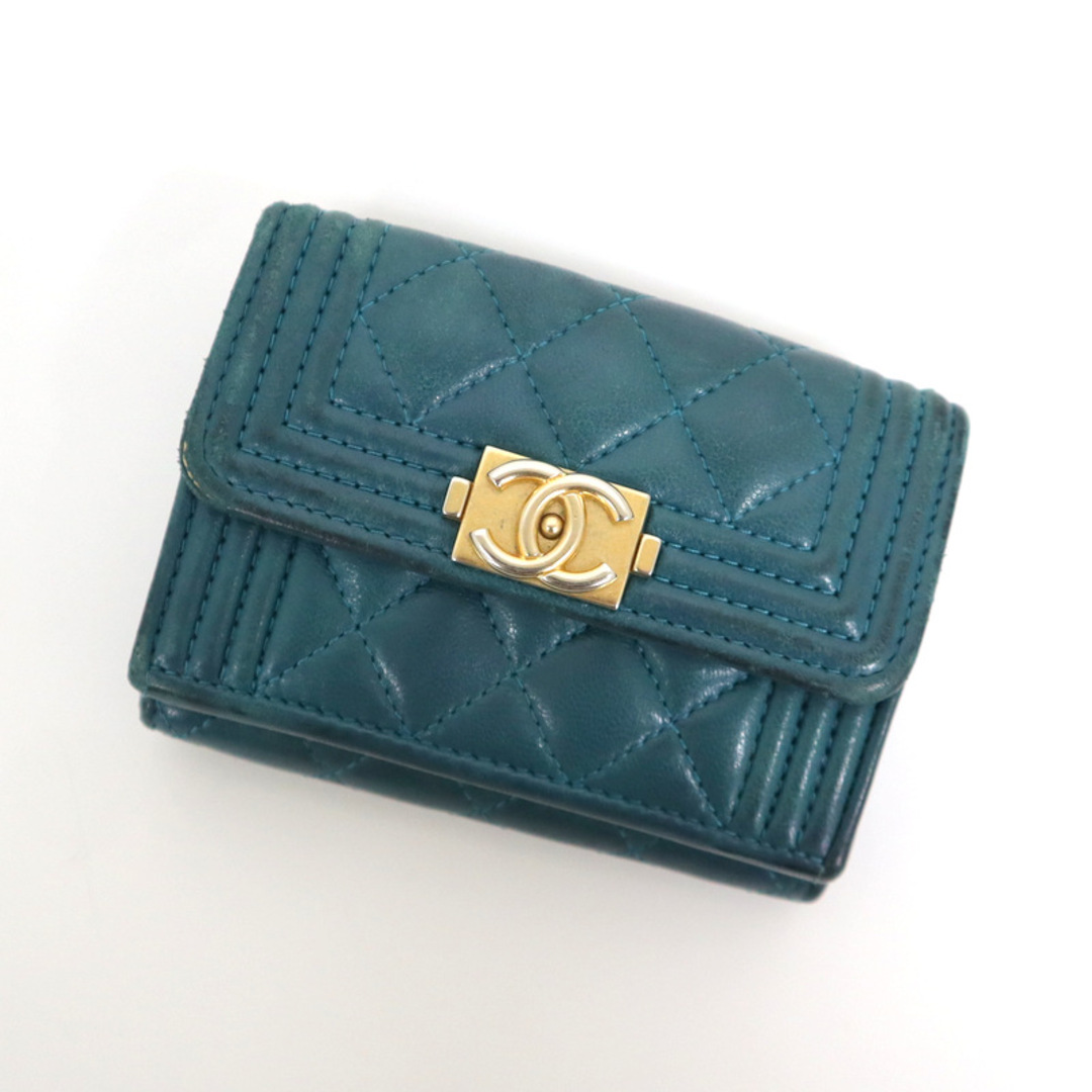 CHANEL(シャネル)の【CHANEL】シャネル コンパクトウォレット 三つ折り財布 ボーイシャネル ブルー A84432/br3616tg レディースのファッション小物(財布)の商品写真