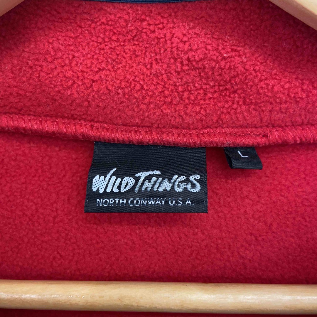 WILDTHINGS(ワイルドシングス)のWILDTHINGS ワイルドシングス メンズ フリースジャケット　ハーフジップ　赤　ポケット メンズのジャケット/アウター(ブルゾン)の商品写真