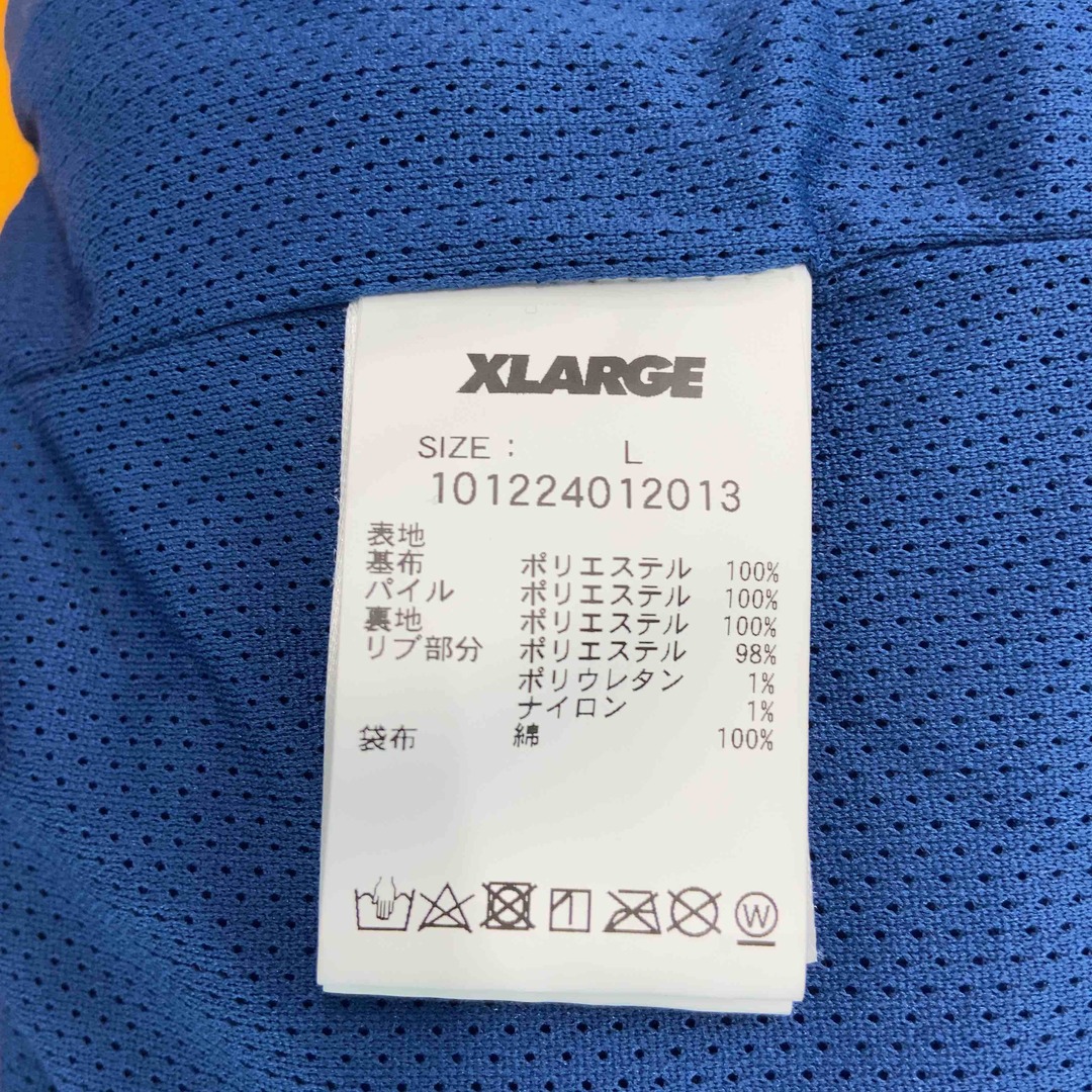 XLARGE(エクストララージ)のX-LARGE エクストララージ メンズ ボアパーカー　ハーフジップ　青　ロゴワッペン メンズのジャケット/アウター(ブルゾン)の商品写真