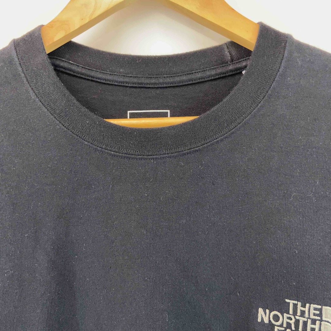 THE NORTH FACE(ザノースフェイス)のTHE NORTH FACE ザノースフェイス メンズ Tシャツ長袖 ラウンドネック ロゴ刺繍 ブラック メンズのトップス(Tシャツ/カットソー(七分/長袖))の商品写真