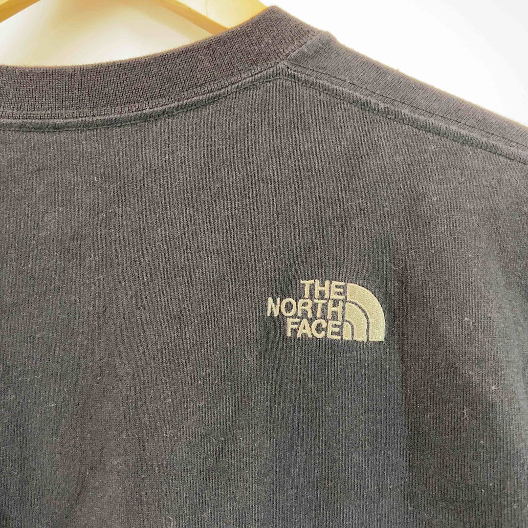 THE NORTH FACE(ザノースフェイス)のTHE NORTH FACE ザノースフェイス メンズ Tシャツ長袖 ラウンドネック ロゴ刺繍 ブラック メンズのトップス(Tシャツ/カットソー(七分/長袖))の商品写真