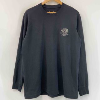 ザノースフェイス(THE NORTH FACE)のTHE NORTH FACE ザノースフェイス メンズ Tシャツ長袖 ラウンドネック ロゴ刺繍 ブラック(Tシャツ/カットソー(七分/長袖))