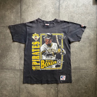 90s バリーボンズ tシャツ USA製 L ブラック パイレーツ MLB(Tシャツ/カットソー(半袖/袖なし))