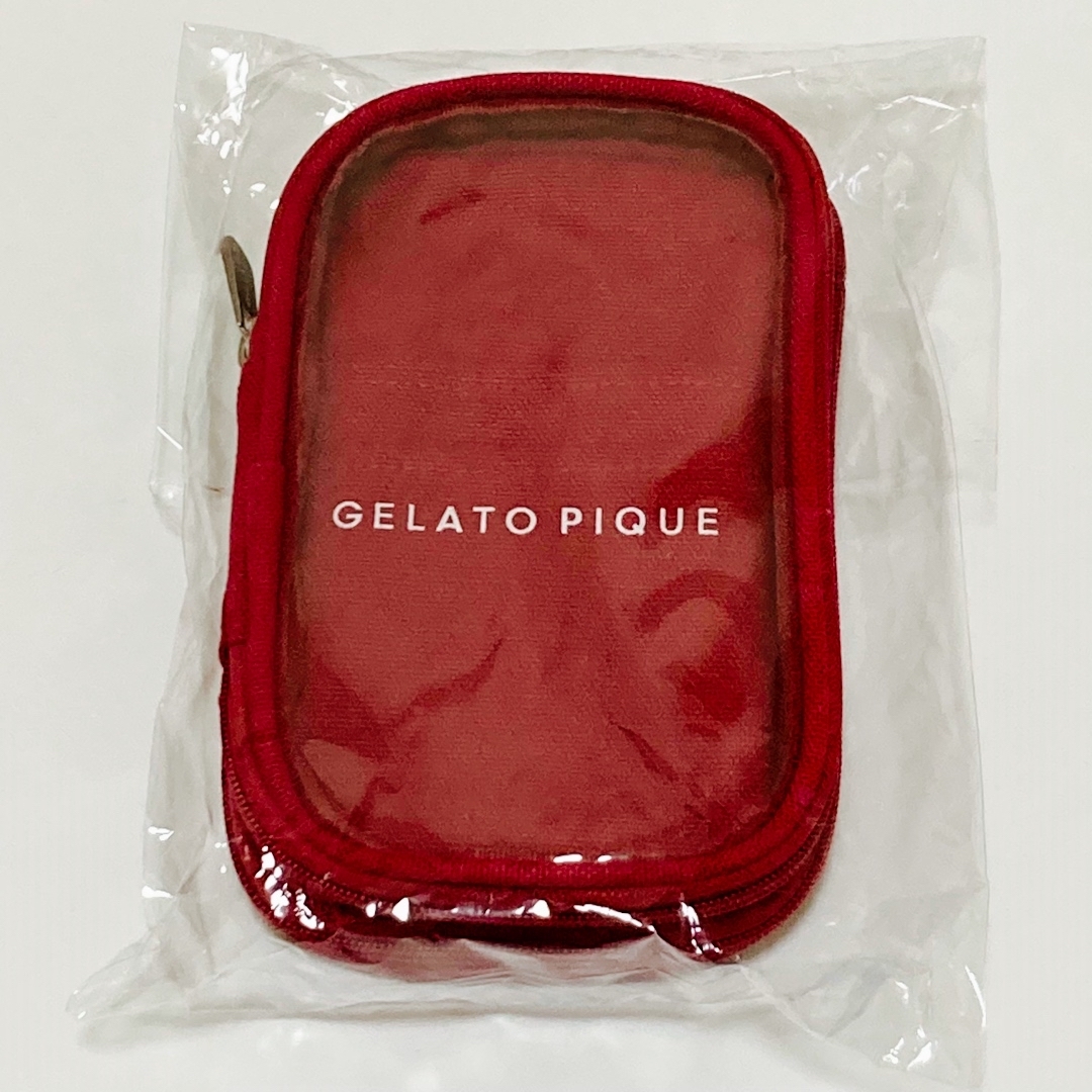 gelato pique(ジェラートピケ)のgelato pique キャリーポーチ レッド 推し活 アイドル レディースのファッション小物(ポーチ)の商品写真