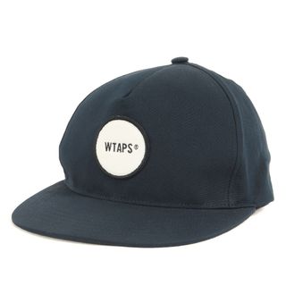 ダブルタップス(W)taps)のWTAPS ダブルタップス キャップ 18SS ブランドロゴ ワッペン 5パネルキャップ MILITIA 01 / CAP ネイビー 紺 ミリタリー レザーストラップ 帽子【メンズ】【中古】(キャップ)