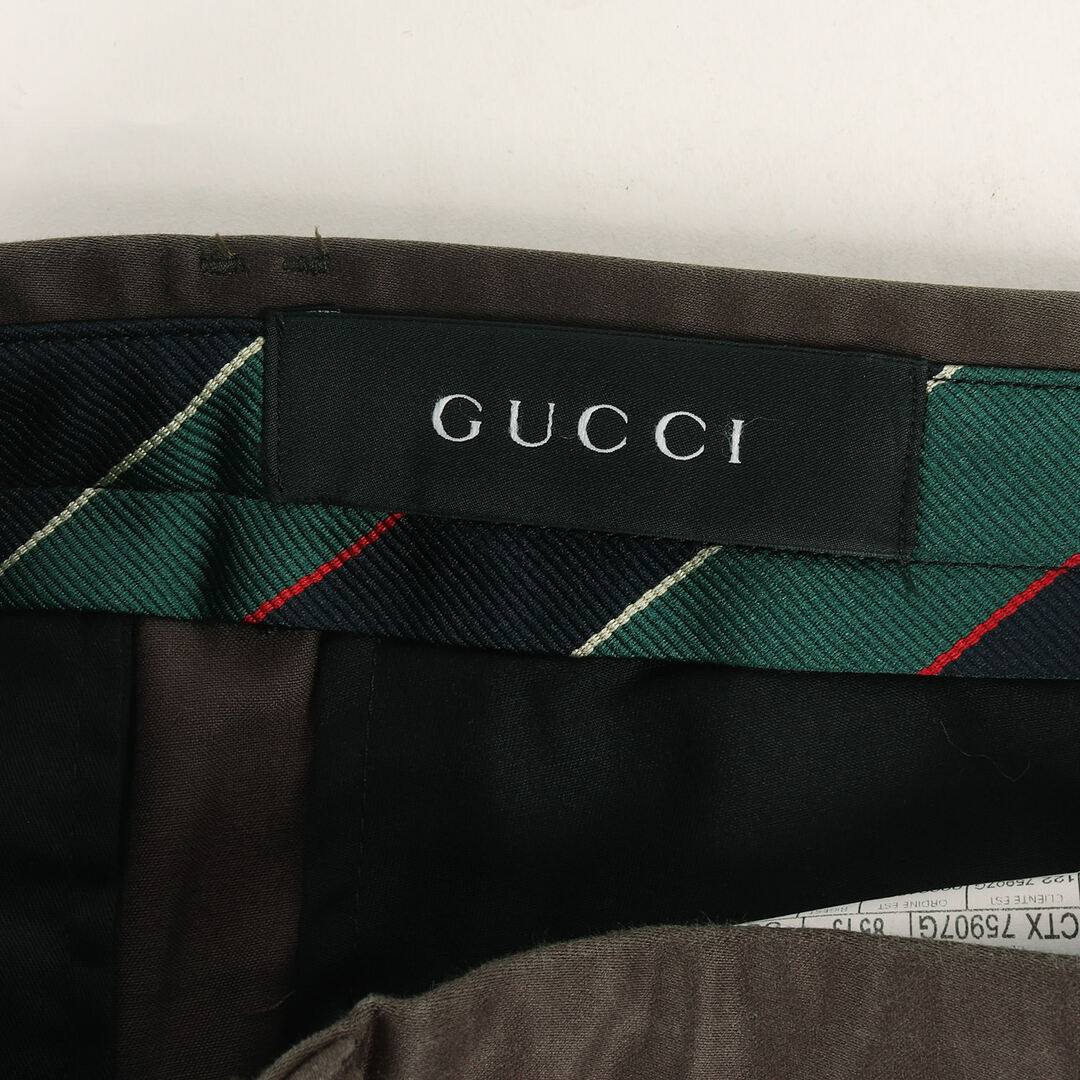 Gucci(グッチ)のGUCCI グッチ パンツ サイズ:44R ワンプリーツ ソフトモールスキン タイトテーパード スラックスパンツ 253362 Z32422093 トラウザーズ カーキ スイス製 ボトムス ズボン【メンズ】【中古】 メンズのパンツ(その他)の商品写真