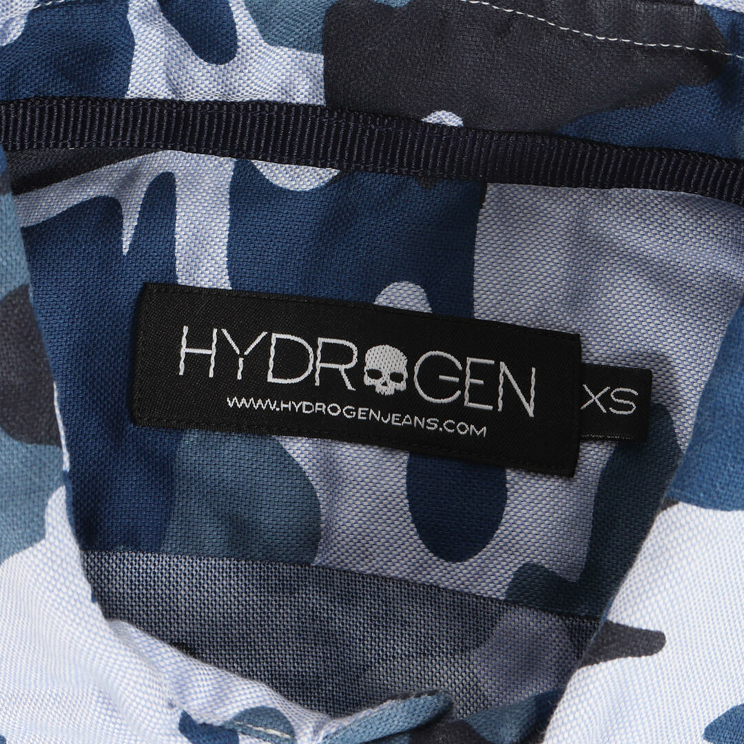 HYDROGEN(ハイドロゲン)のHYDROGEN ハイドロゲン シャツ サイズ:XS スカルボタン 迷彩柄 コットン ボタン 長袖シャツ  ネイビー 紺 トップス カジュアルシャツ 【メンズ】 メンズのトップス(シャツ)の商品写真