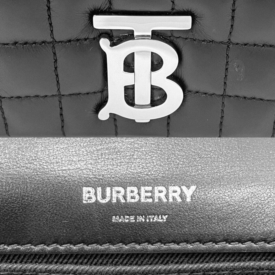 BURBERRY(バーバリー)のBURBERRY バーバリー ショルダーバッグ TBロゴ スモールローラバッグ 肩掛け 斜め掛け かばん 鞄 80595101 レザー    ブラック 黒 シルバー金具 レディース【中古品】 レディースのバッグ(ショルダーバッグ)の商品写真