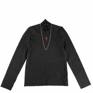 アレキサンダーワン(Alexander Wang)のAlexander Wang アレキサンダーワン ニット ハイネックトップス チェーン 長袖 アパレル 服 S ブラック 黒 ゴールド金具  ビスコース  ナイロン  エラスタン メンズ 美品【中古品】(ハンドバッグ)