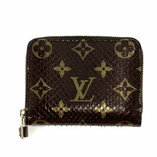 ルイヴィトン(LOUIS VUITTON)の【限定価格】LOUIS VUITTON ルイヴィトン コインケース モノグラムパイソン ジッピーコインパース 小銭入れ ミニ財布 小物 N80149    ブラウン 茶 ゴールド金具 レディース【中古品】(コインケース)