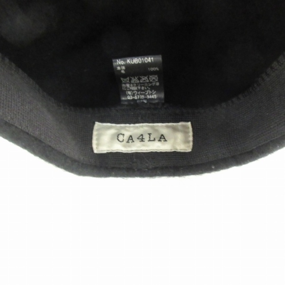 CA4LA(カシラ)のカシラ CA4LA 美品 ベレー帽 帽子 ウール 黒 ブラック 0314 レディースの帽子(ハンチング/ベレー帽)の商品写真