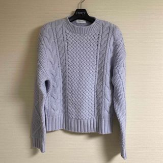 ビューティアンドユースユナイテッドアローズ(BEAUTY&YOUTH UNITED ARROWS)の【極美品♡春ニット】パステルブルー　BY 3ゲージケーブルニットプルオーバー(ニット/セーター)