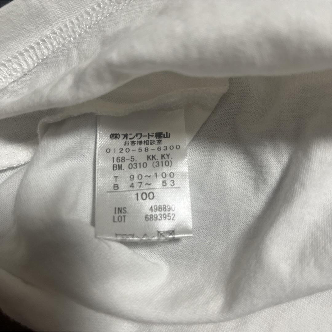 kumikyoku（組曲）(クミキョク)の美品　組曲　100  ホワイト　半袖　キッズ キッズ/ベビー/マタニティのキッズ服女の子用(90cm~)(Tシャツ/カットソー)の商品写真