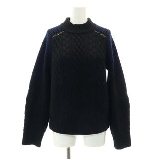 サカイ(sacai)のサカイ ウール バイカラーニット セーター ハイネック 長袖 2 黒 紺 /MI(ニット/セーター)