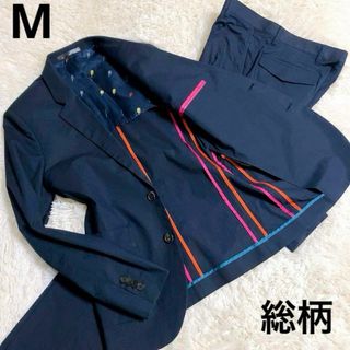 【総柄】PS Paul Smith スーツ　ネイビー　M アイスクリーム　ピンク