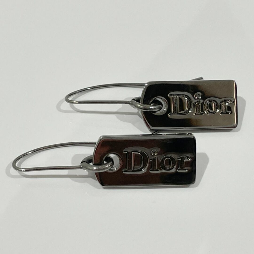 Christian Dior(クリスチャンディオール)のChristian Dior ピアス ロゴ プレート フック ヴィンテージ メタル レディースのアクセサリー(ピアス)の商品写真