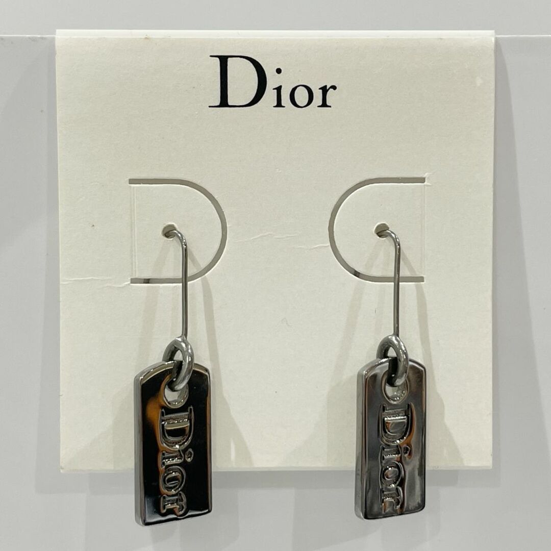 Christian Dior(クリスチャンディオール)のChristian Dior ピアス ロゴ プレート フック ヴィンテージ メタル レディースのアクセサリー(ピアス)の商品写真