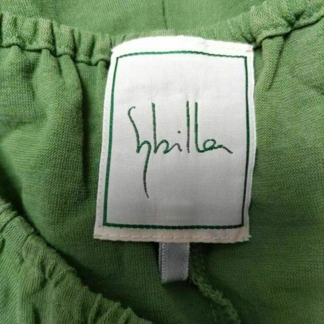 Sybilla(シビラ)のSybilla シビラ キャミ付き オフショルダー 半袖ワンピース グリーン M レディースのワンピース(ミニワンピース)の商品写真