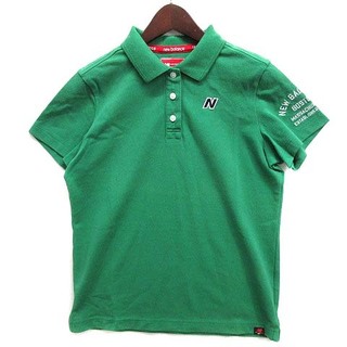 ニューバランス(New Balance)のニューバランス ゴルフ 鹿の子 ポロシャツ ロゴ 刺繍 半袖 グリーン 緑 2(ウエア)