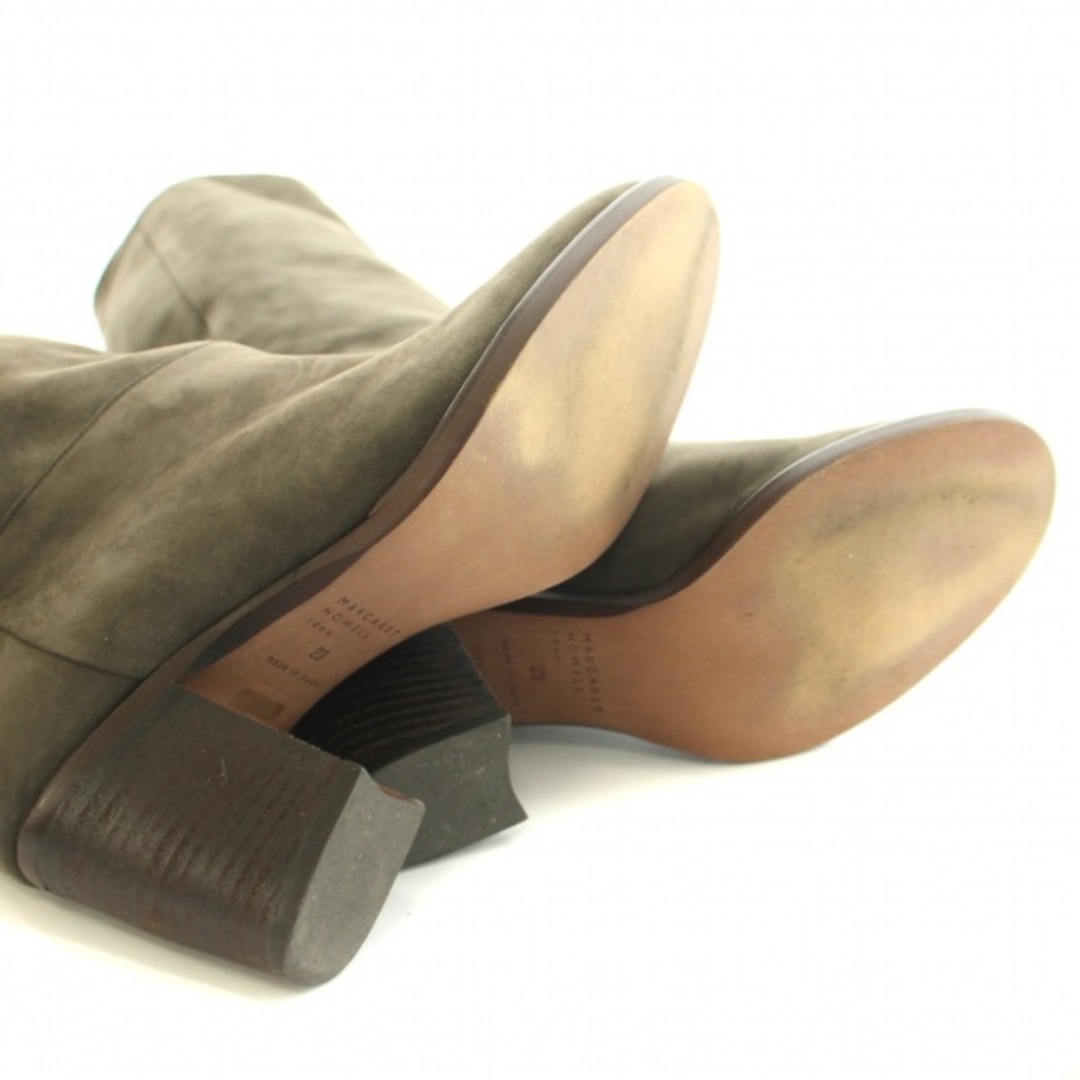 MARGARET HOWELL(マーガレットハウエル)のマーガレットハウエル ロングブーツ チャンキーヒール 23cm グレー レディースの靴/シューズ(ブーツ)の商品写真
