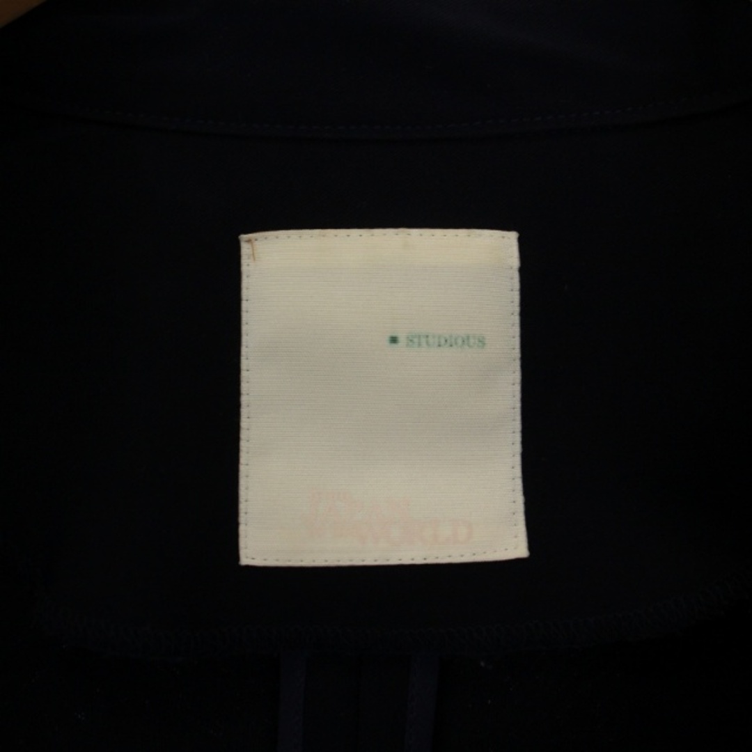 STUDIOUS(ステュディオス)のステュディオス トレンチコート ロング シアー シースルー ベルト付き F 紺 レディースのジャケット/アウター(トレンチコート)の商品写真