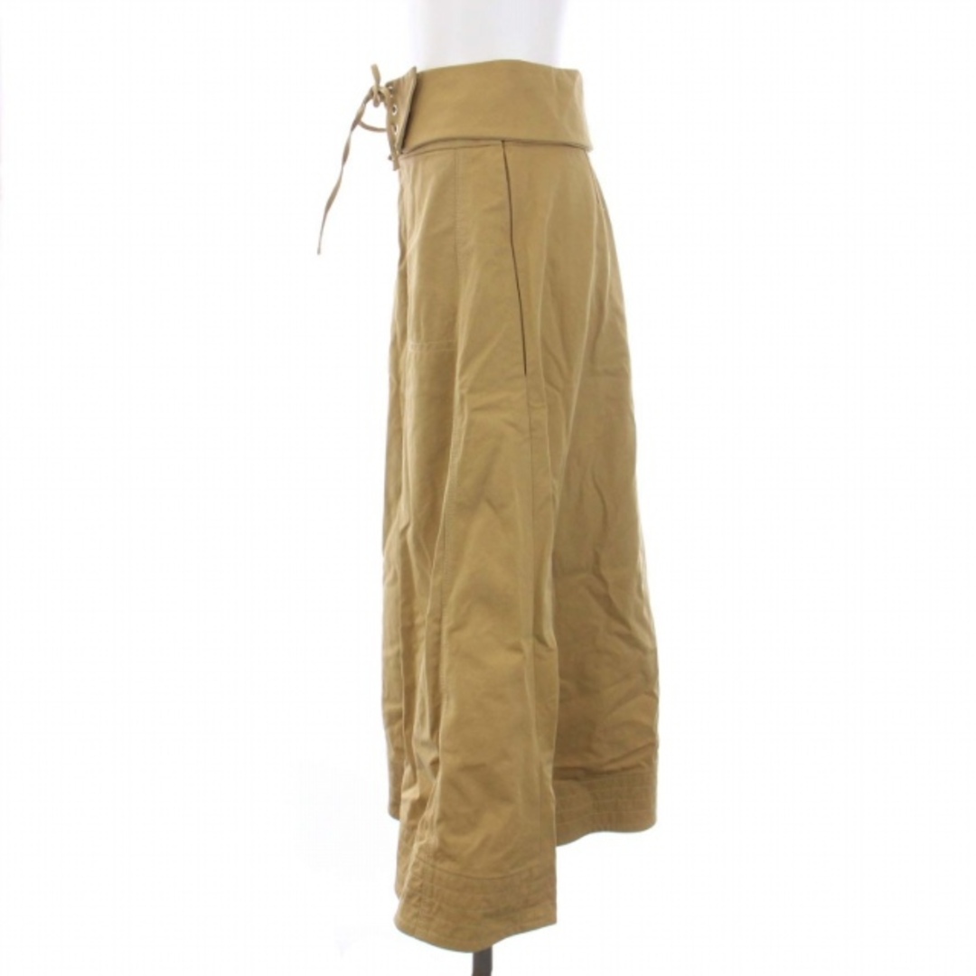 STUDIOUS(ステュディオス)のステュディオス フレアスカート ミモレ丈 ベルト付き ナイロン XS ベージュ レディースのスカート(ロングスカート)の商品写真