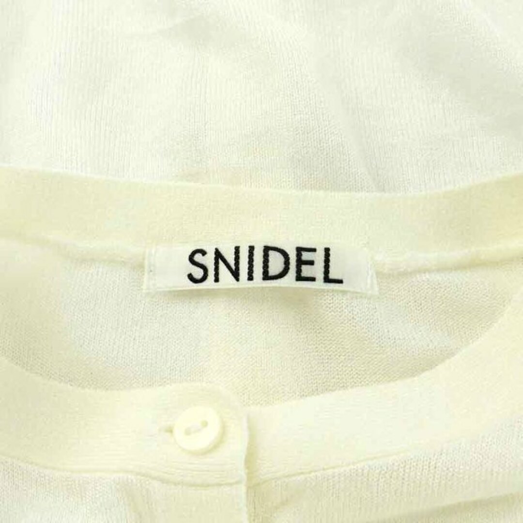 SNIDEL(スナイデル)のスナイデル スパークルシアーハーフスリーブカーディガン ニット 半袖 F 白 レディースのトップス(カーディガン)の商品写真